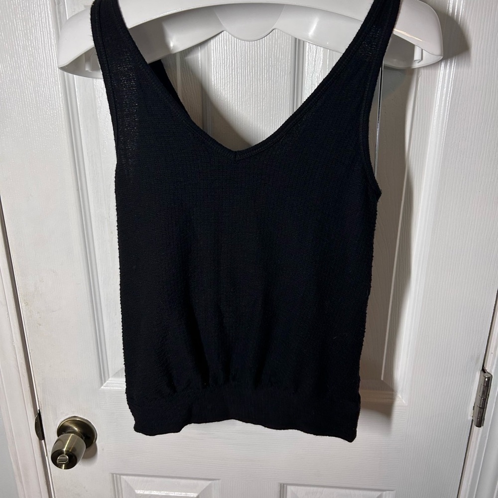 Anthropologie Fitted Black and White Tank Top
